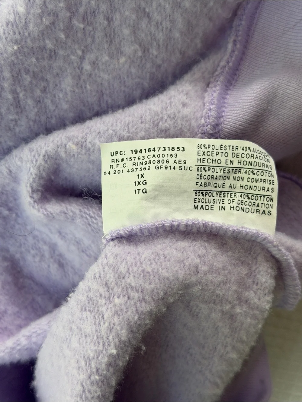 Champion Women's Iridescent Crewneck Sweatshirt Size 1X Purple Lilac Logo *Flaw*